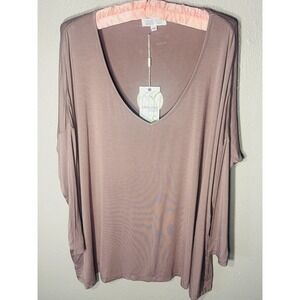C'est Moi Clothing Co Bamboo OS  NWT Muted Mauve Seamless 3/4 Drop Sleeve MOI B1